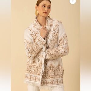 NWT Hale Bob Capri Jacquard Sweater Cardigan